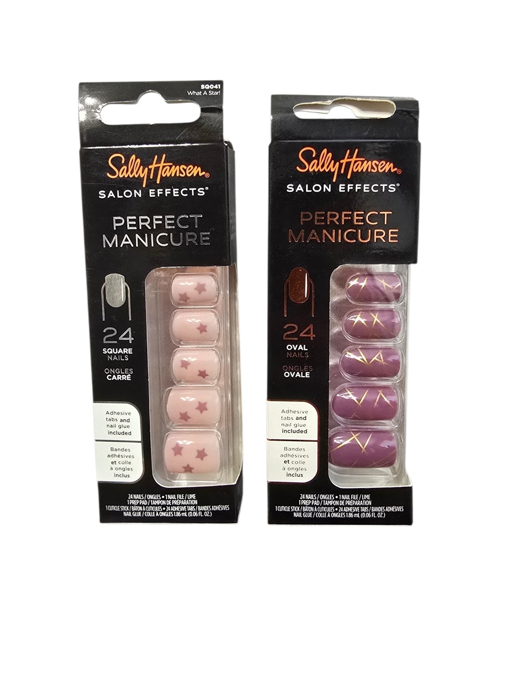 Sally Hansen Perfect Manicure Press-On Nails - Pink Star & Purple Gold Designs